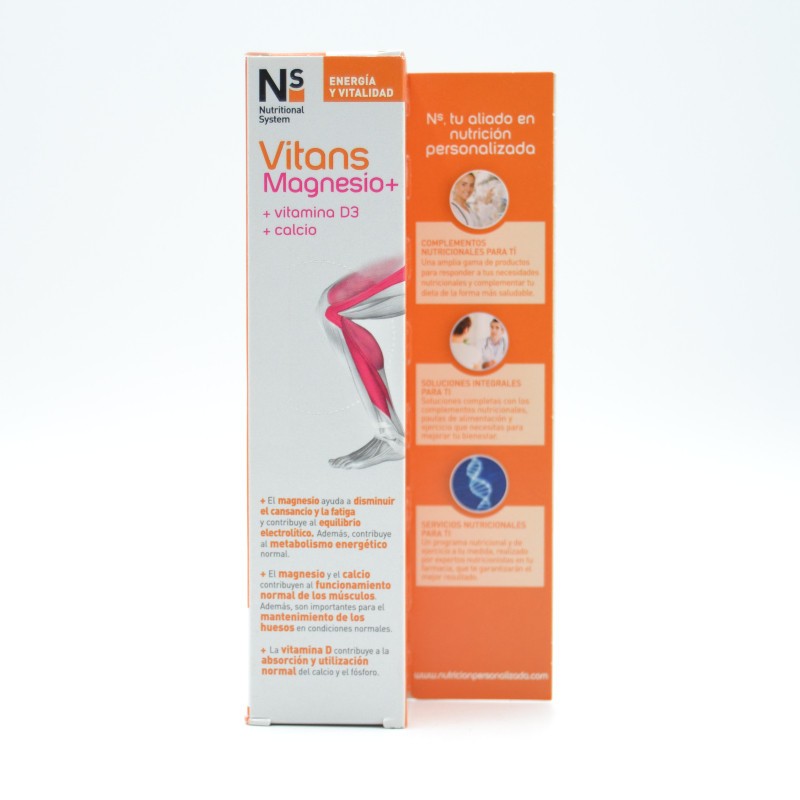 NS Vitans Magnesio + VIT D + Calcio 15 comprimidos efervescentes